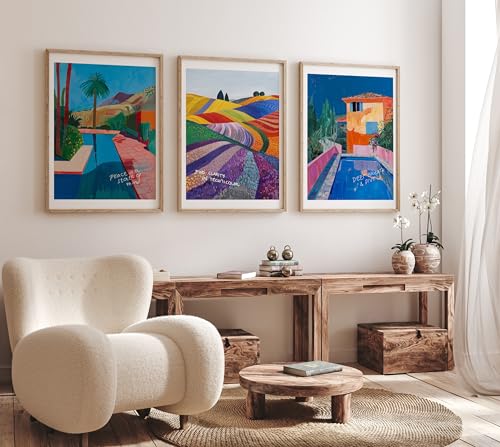 Affiches décoratives technicolor moderne et paysage de villa méditerranéenne 30x40 - 2