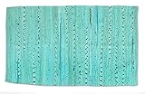 DII Contemporary Reversible Indoor Area Rag Rug, Machine Washable, Handmade from Recycled Fabrics, Unique for Bedroom, Living Room, Kitchen, Nursery and More, 4 x 6' - Aqua