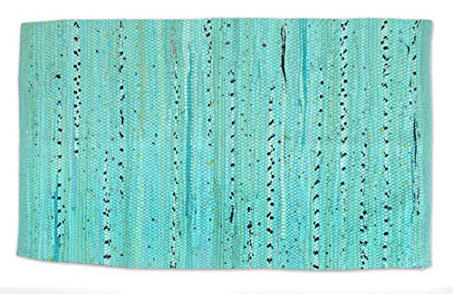 DII Contemporary Reversible Indoor Area Rag Rug, Machine Washable, Handmade from Recycled Fabrics, Unique for Bedroom, Living Room, Kitchen, Nursery and More, 4 x 6' - Aqua (Color May Vary)