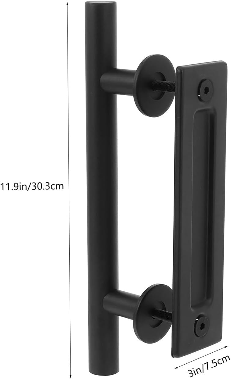 Barn Door Handles Barn Door Handle 1 Set Pull Carbon Steel Sliding for Garage Warehouse Cabinet Cupboard