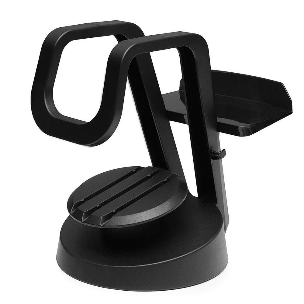 DRAGON SLAY Universal VR Headset Stand with Cable Organiser, fits most VR Headsets including Oculus Quest, Quest 2, PSVR, Gear VR, Vive, Cosmos - Black