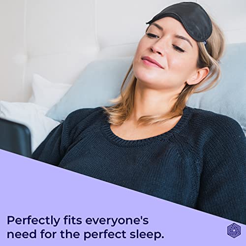Image of Boldfit Silk Eye Mask for Sleeping with Adjustable Strap Premium Silk Sleeping Mask Blind Fold for Smooth & Comfortable Sleep Travelling Sleep Mask Pad Sleeping Eye Mask Blind Folds for -Black Pack of 2