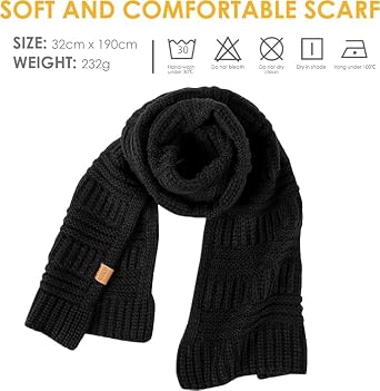 REDESS Women's Long Knit Scarf Winter Warm Big Wrap Thick Winter Cashmere Wool Large Chunky Scarf or Women