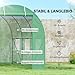 Outsunny Gewächshaus 350x200x200cm Foliengewächshaus Tomatenhaus mit Tür, 6 Fenster, Folientunnel aus verzinktem Stahl, PE, stabiles Treibhaus Pflanztunnel, inkl. Erdanker & Seilen, Grün