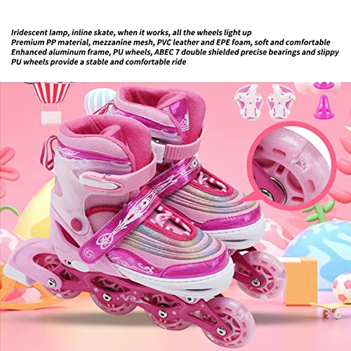 Tênis de Patinação Infantil, Patins Em Linha Infantis, Macio, Confortável, Presente Perfeito, Ajustá