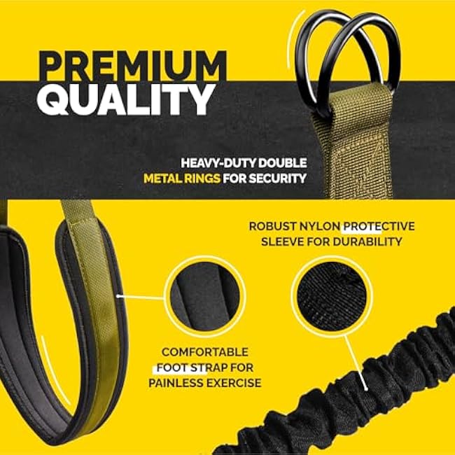 Pull Up Assistance Bands Set - 4 Heavy-Duty Pull Up Bands, Height Adjustable Strap & Comfortable Foot Strap - Stackable Pull Up Resistance Bands for Pull Ups