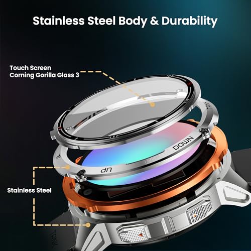 KOSPET-Tank-T3-Ultra-2-Smart-Watch-GPS-for-Men-5ATM-Waterproof-PressureAltitudeCompass-Extra-Large-Battery-Full-Metal-Body-Rugged-Military-Smartwatch-Bluetooth-Calling-143-AMOLED-Display