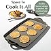 Goodful All-in-One Double Burner Griddle, Ceramic Nonstick, Durable Cast Aluminum, Oven Safe and Dishwasher Safe, Made without PFAS, PFOA, PFOS & PTFE, 18-Inch x 11-Inch, Graphite