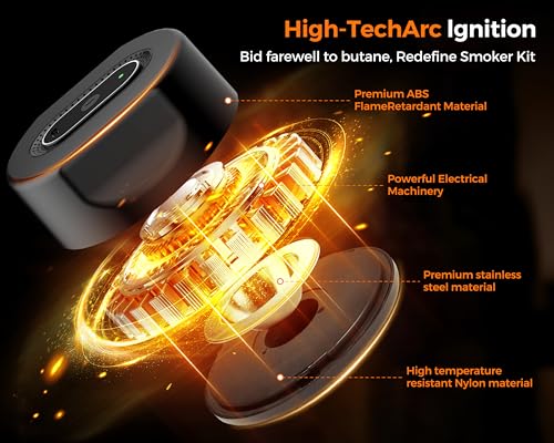 Electric Whiskey Smoker Kit with Lighter, 4 Reusable Ice Cubes, 6 Flavors Wood Chips,Cocktail Smoker Kit with USB Charging,Old Fashioned Smoker kit, Gifts for Men,Dad,Husband-Bar Sets