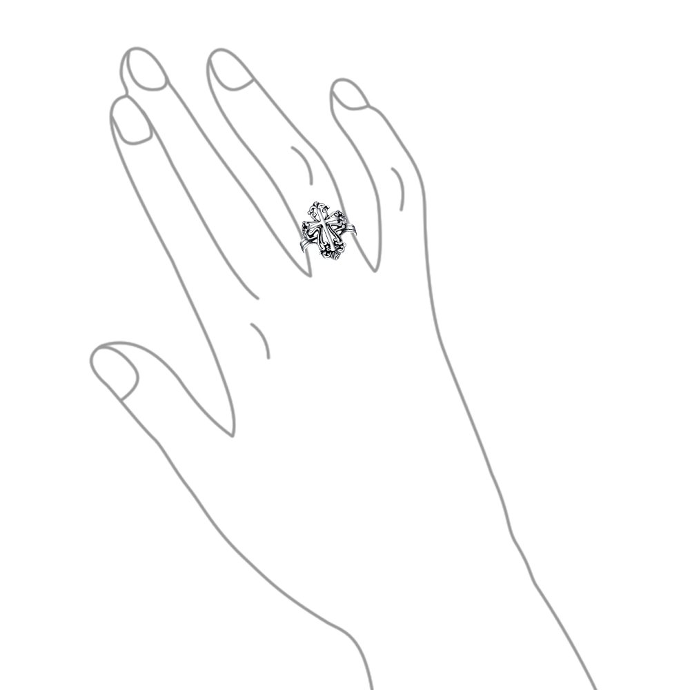 Bling Jewelry Siegelring mit breitem Schnitt, christliches Kreuz des heiligen Johannes, einfach, für Damen, Teenager, Männer, .925 Sterlingsilber, glänzend poliert
