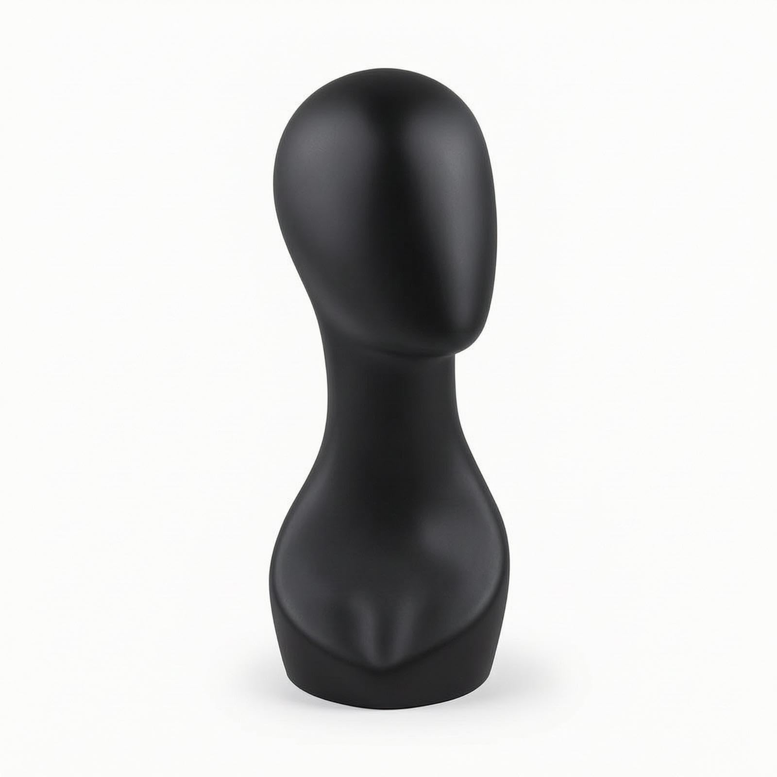 Faceless Mannequin Head Matte Mannequin Head with Shoulders Smooth for Jewelers, Retailers, Storefront Display, Retail Counter Black-image-38