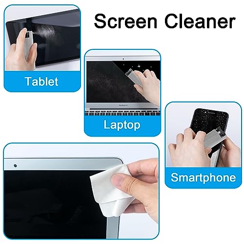 Screen Cleaner Touchscreen Mist Spray, walrfid Cleaning Kit for Electronic Smart Phone TV, Laptop, Tablet, PC, Computer LCD Flat Screens, Eyeglasses, iPhone, iPad, MacBook Pro - Light Grey