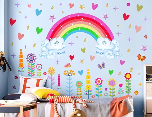 Vinilos decorativos removibles arcoíris 3 láminas