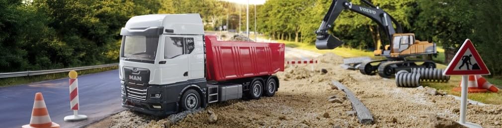 Siku 3518, autocarro con cassone ribaltabile MAN, 1:50, Metallo/Plastica, Rosso/Bianco, Camion giocattolo per bambini, Cassone ribaltabile, Design robusto