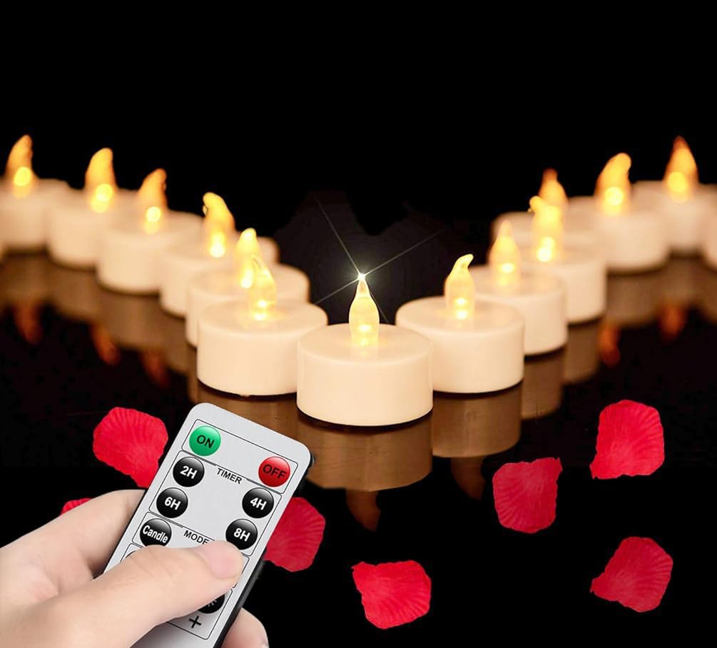 Nancia LED Teelichter mit Fernbedienung Timer, flackernde, flammenlose Kerzen, langlebig über 400 Stunden, batteriebetrieben, Heimdekoration, saisonale und festliche Feiern. (Warmgelb, 5pack)