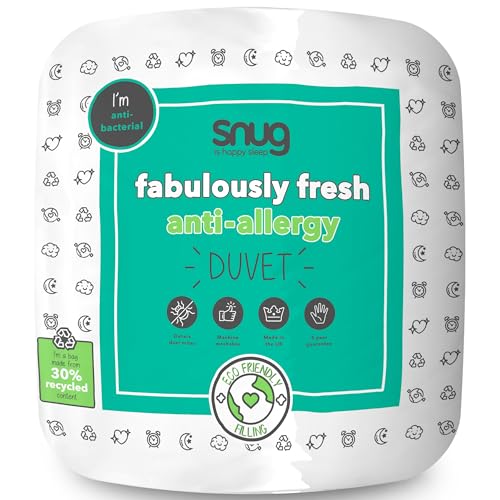 Snug Fabulously Fresh Duvet - 4.5 Tog Summer Duvet Quilt Anti Allergy Ideal for Warm Nights Comfortable Cool Cooler Soft - Hypoallergenic and Machine Washable - 135x200cm - Single, Packaging may vary