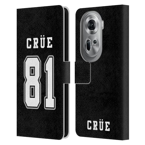 Head Case Designs Officially Licensed Motley Crue Jersey Logos Leather Book Wallet Case Cover Compatible with Oppo Reno11 Pro