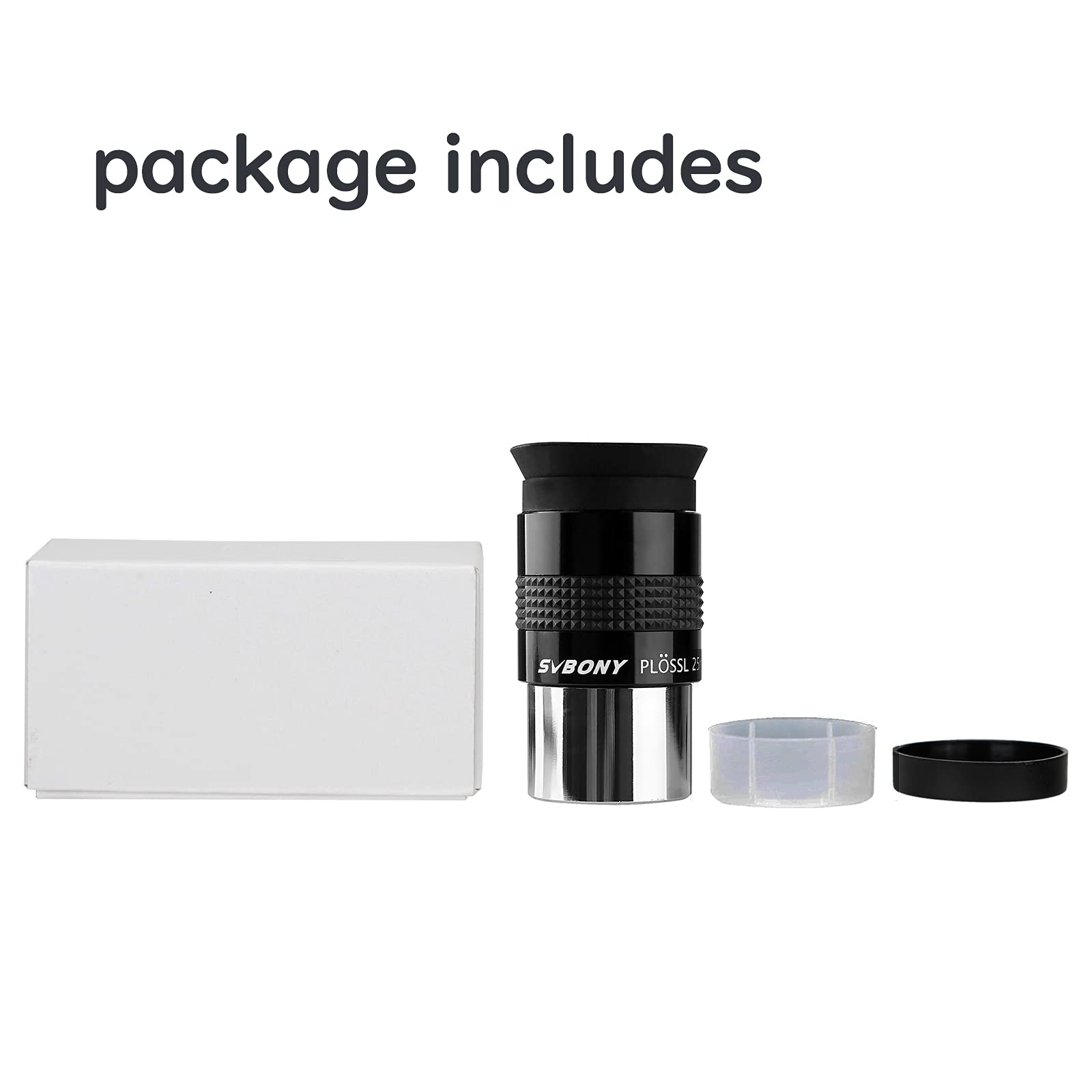 SVBONY SV131 Oculare Plossl da 25 mm, per obiettivi di telescopi da 3,2 cm, design a 4 elementi, campo visivo di 48 gradi, con filtro filettato