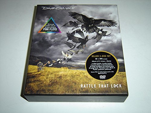 David Gilmour: Rattle That Lock â€“ The Voice & Guitar of Pink Floyd / Deluxe CD + DVD Set with 32-page Hardback Lyric/Photo Book, 48-page book â€œParadise Lostâ€, Poster, Postcard and Plectrum