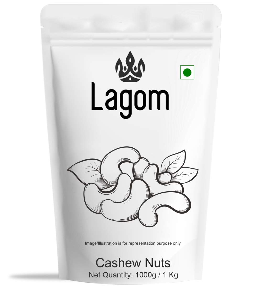 Lagom Cashew Nuts 1 kg | All Natural | No Preservatives | No Additives | Gluten Free | Vegan | Plant Based | Non GMO | Nuts | Dry Fruits | W320 Grade (B07PLFSRKD) Amazon Price History, Amazon Price Tracker