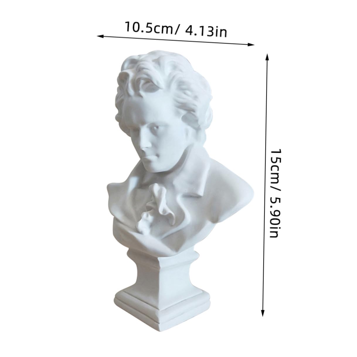 Resina Bianca Busto di Beethoven, Scultura Europea Decorativa | Realistico e Lavabile, Lavorazione Delicata, per Soggiorno e Copia di Disegno Artistico