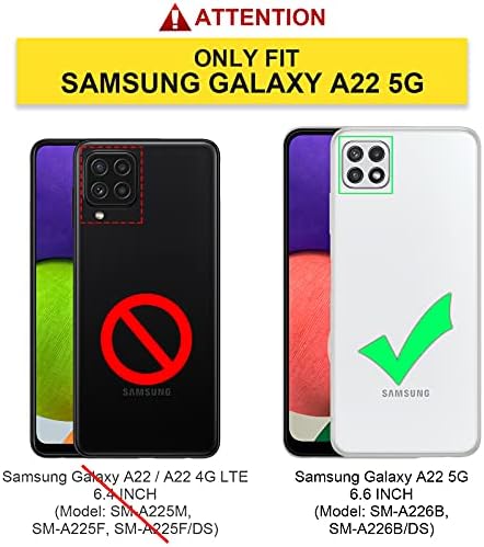 Punbor for Samsung Galaxy A22 5G Case with Built-in Screen Protector, Full Body Shockproof Phone Case, [Hard Front Cover + Soft Back Cover] Slim Rugged Protective Cover Case - Green