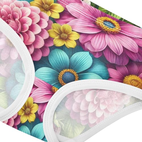 Floral Bright Garden Colorful Panties for Girl Toddler Girls Underwear Cotton Fancy Briefs Undies Kids 2t4