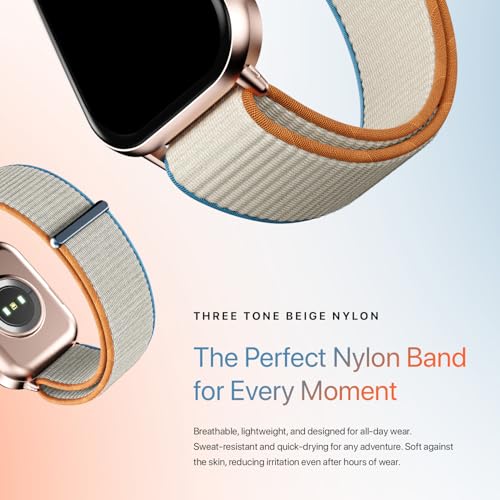 Image of Fire-Boltt Ninja Call Pro Max Nyluxe Smart Watch 2.01″ with Bluetooth Calling, Voice Assistance, SpO2 & Heart Rate Monitor, 120+ Sports Modes, IP67 Waterproof, Smart Watch for Men & Women - Beige