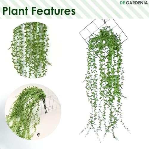 Image of Artificial Vines Fake Greenery Garland Willow Leaves Faux Hanging Plants Trailing Weeping Ivy Drooping Hanging Vines Faux Plants Realistic Home Office Christmas Holiday Decor (1, Design1)
