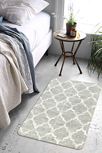 Lahome Moroccan Kitchen Rug - 2’X3’Washable Small Entryway Rug Accent Distressed Non-Slip Throw Area Rugs Floor Carpet Rug For Door Mat Bedroom Living Room Bath Laundry Room Rug Decor (2’ X 3’, Gray) #TOP2