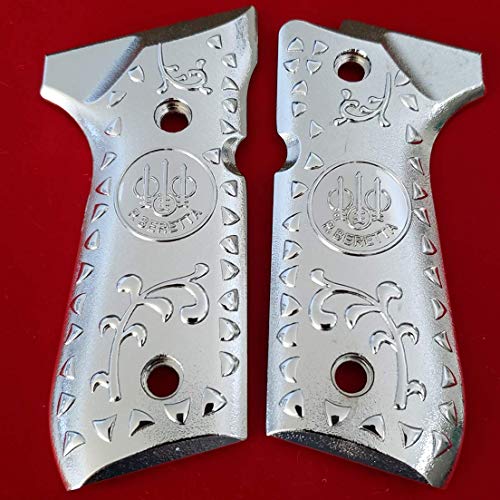 Tek_Tactical Metal Beretta 92 96 Grips Beretta 92F, 92FS, M9, 96 Grips Nickel Plated Beretta Screws Included