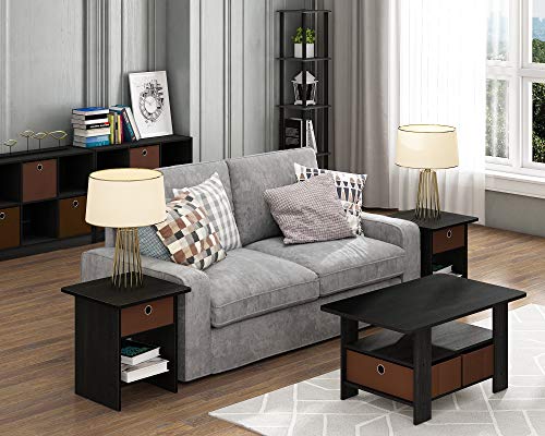 Étagère bibliothèque 3x2 bois expresso avec bacs de rangement - 5