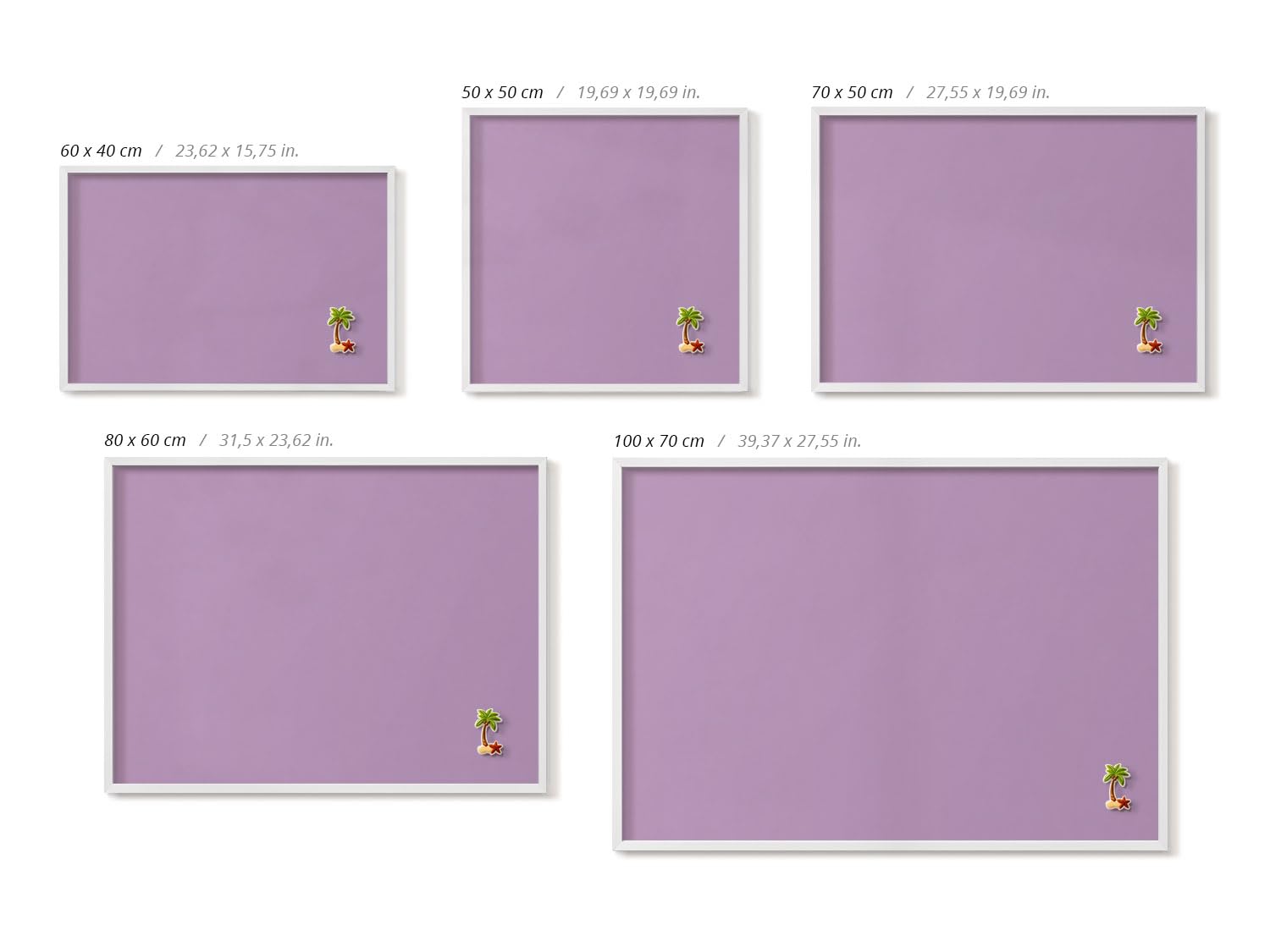Tulup Lavagna Magnetica 100x70 cm – Bacheca da Parete – – – Design Elegante – Organizzazione & Appunti – Arredo Soggiorno/Ufficio – Planner Giornaliero – Home Office –Pastellviolette Farbe