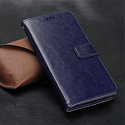 Image of WOW IMAGINE Shock Proof Flip Cover Back Case Cover Compatible with iPhone 12 (Flexible | Leather Finish | Card Pockets Wallet & Stand | Blue)