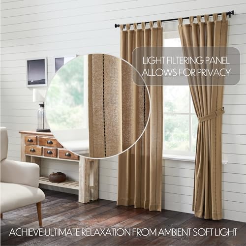 VHC-Brands-Stitched-Burlap-Curtain-Panel-Natural-84×40-Set-of-2 VHC Brands Stitched Burlap Curtain Panel Natural 84×40 Set of 2