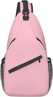 Color sólido Rosa Multifuncional Casual Cross-Body Chest Bag Moda y Ligero Ravels With You Anti-Wrinkle Large Storage Adjustable Straps, Black, Talla única