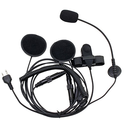 abcGOODefg 2 Pin Half/Open Face Helmet Motorcycle Earphone Headphone with Microphone for Alan