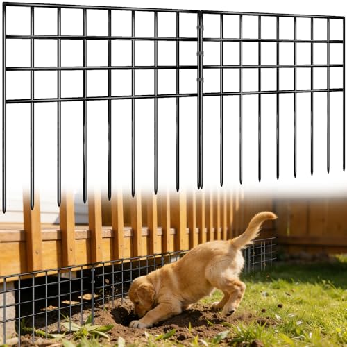 42.5ft(L) x 13in(H) Garden Fence Animal Barrier, 30 Panels No Dig Fence Panels for Dog Rabbit, Rustproof Metal Dig Defence Fencing Bottom Barrier, Anti Digging Garden Edging Border for Outdoor, Yard