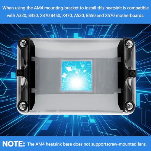 Image of ZORBES CPU Heatsink Bracket Stand Base for AMD AM4 AM5, Universal CPU Cooler Mounting Bracket Kit AM5 AM4 Backplate with Standoffs and Screws for PC Building and Cooler Installation