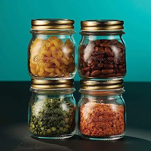 Bormioli Rocco Quattro Stagioni Set Of 4 Clear Airtight Mason Jars, 8.5 Oz. Made From Bpa Free Durable Glass, Made In Italy. #TOP3