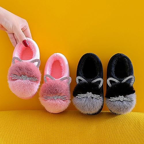 Girls Fuzzy Cute Cat Slippers Fluffy Cartoon Plush Fall Winter Slippers Warm Cozy Soft Indoor Non-Slip Shoes3