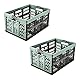 keeeper 2x Stabile Profi-Klappboxen mit Soft-Touch Griffen, 45 l, Ben, Nordic Green (Grün)