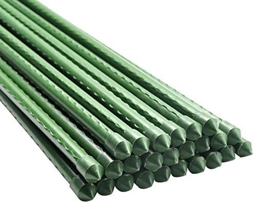 BTSD-home Garden Stakes 4 Ft Steel Plant Stakes Sturdy Tomato Stakes, Pack of 25