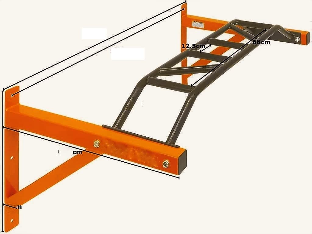 Horizontal Bars on The Door, Horizontal Parallel Bars for Home Fitness Equipment, Steel And Stainless Steel, 1291 * 61cm,mild steel Orange