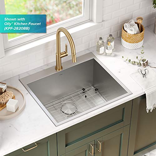 KRAUS-Standart-PRO-25-inch-Drop-In-Top-Mount-16-Gauge-Stainless-Steel-Single-Bowl-Laundry-Utility-Sink-KHT301-25L KRAUS Standart PRO 25 inch Drop In Top Mount 16 Gauge Stainless Steel Single Bowl Laundry Utility Sink KHT301 25L