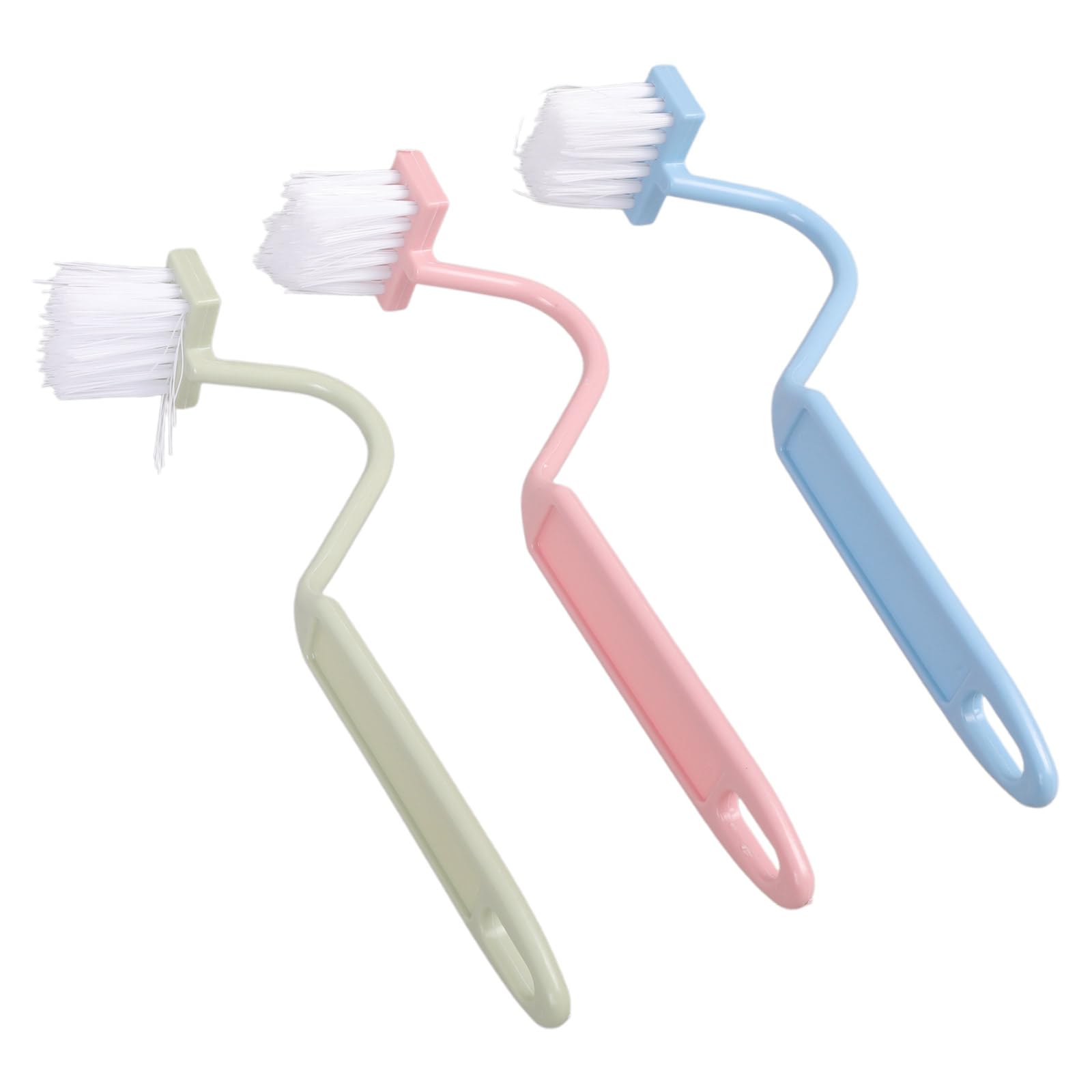 Ergonomic 3 Color Toilet Brush with S Shaped Handle Compact Design for Narrow Areas Cleaning Brush Set Multipurpose S Design Scrub