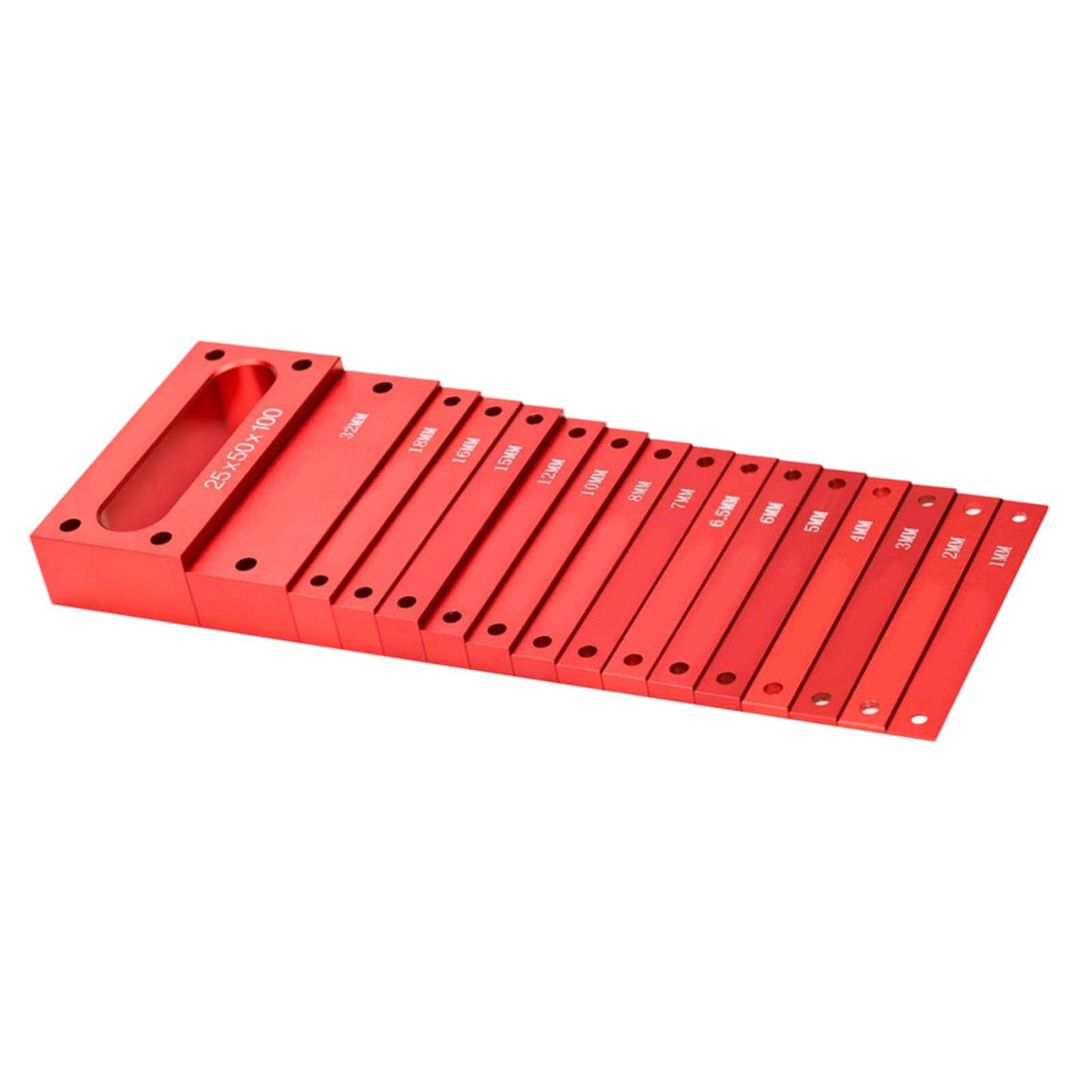 Fromceo Set Of 16 Metric Gau Aluminum Woodworking Measurement Spacers Metric Setup Block Height Gauge For And Tool Woodworking Gauge Accessories