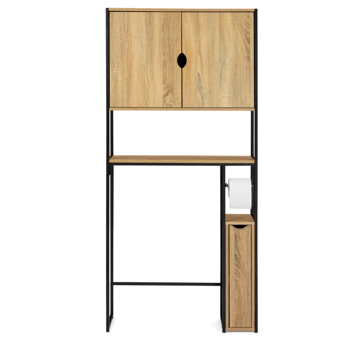 IDMarket - Meuble WC 3 en 1 avec armoires de rangement DETROIT design industriel