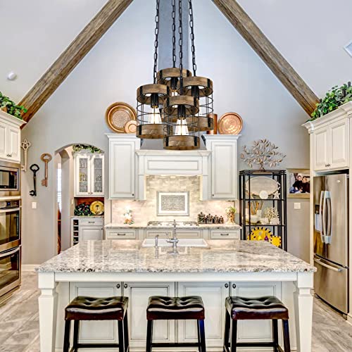Rustic-Pendant-Light-Fixtures-Farmhouse-Kitchen-Wood-Hanging-Lighting-Industrial-Round-Cage-Chandelier-for-Entryway-Hallway-Dining-Room-Bedroom-Foyer Rustic Pendant Light Fixtures Farmhouse Kitchen Wood Hanging Lighting Industrial Round Cage Chandelier for Entryway Hallway Dining Room Bedroom Foyer