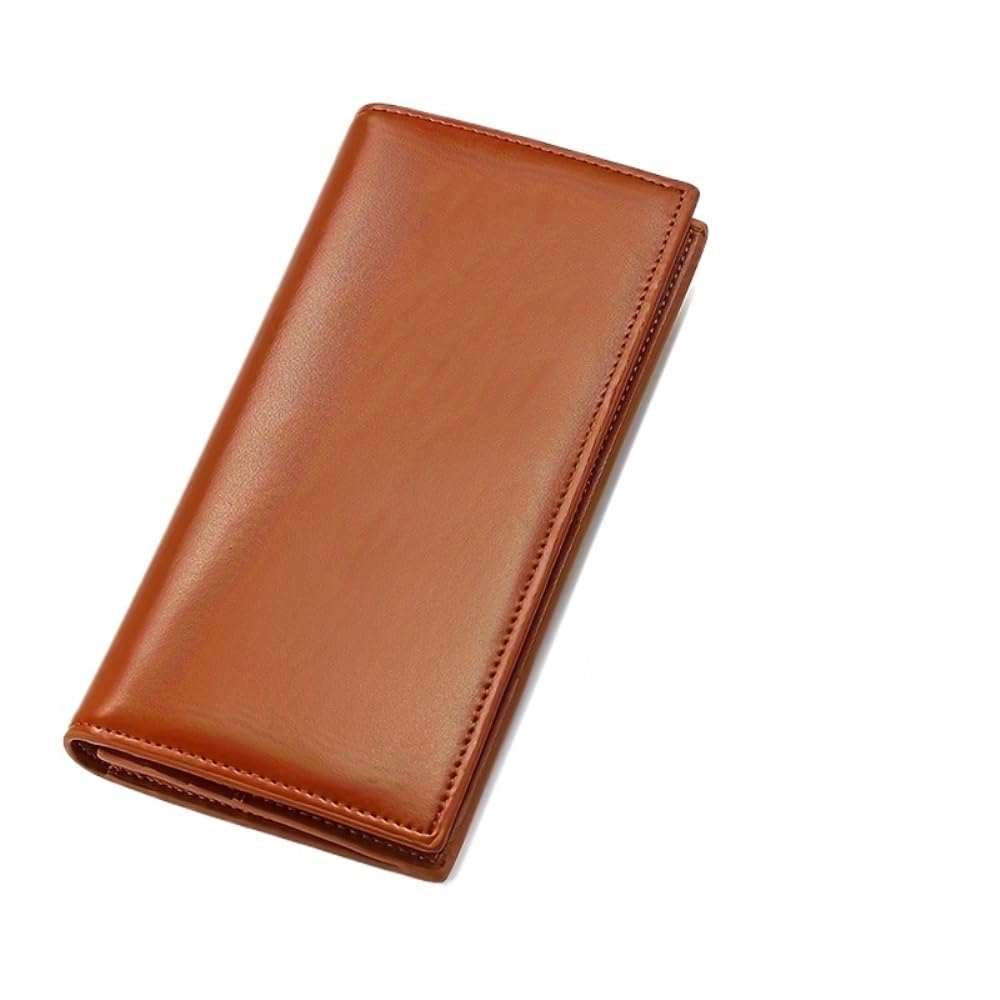 Portefeuille Long en Cuir véritable, Porte-Cartes Unisexe à 2 Volets